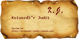 Koloszár Judit névjegykártya